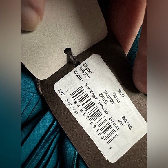 NWT Gucci silk mock neck ruffle sleeve blouse sz M/L IT 44 pleated button up - Picture 10 of 12